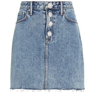 BRAND NEW GRLFRND REESE CRYSTAL-EMBELLISHED SKIRT